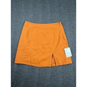 LE LIS Collection NWT Orange Skort Skirt Small A-Line Mini Cotton Rayon Lined